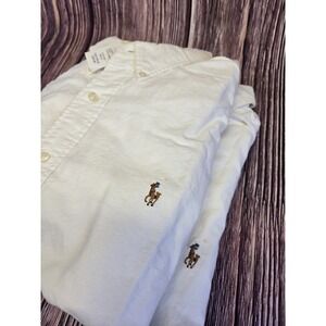 Lot Of 2 Polo Ralph Lauren Men's XL White S/S Button Down Flesh Pony Logo NWT